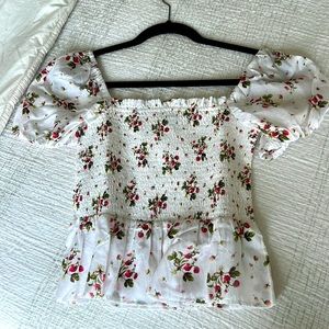 JCREW Linen Smocked Top - NWT - XS
